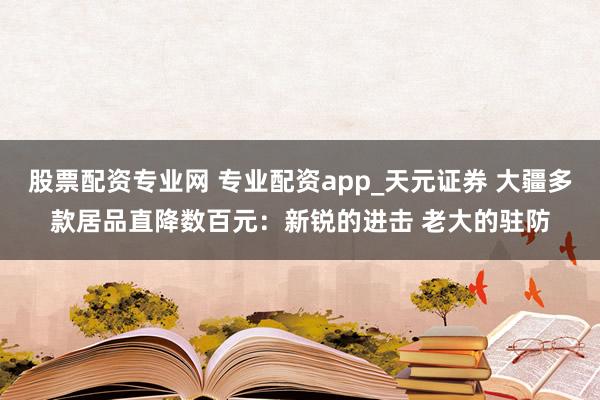 股票配资专业网 专业配资app_天元证券 大疆多款居品直降数百元：新锐的进击 老大的驻防
