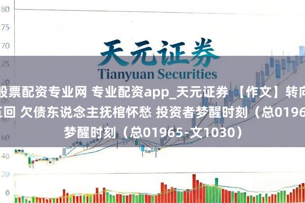 股票配资专业网 专业配资app_天元证券 【作文】转向儿·第五十五回 欠债东说念主抚棺怀愁 投资者梦醒时刻（总01965-文1030）