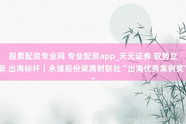 股票配资专业网 专业配资app_天元证券 驭势立新 出海标杆丨永臻股份荣膺财联社“出海优秀案例奖”