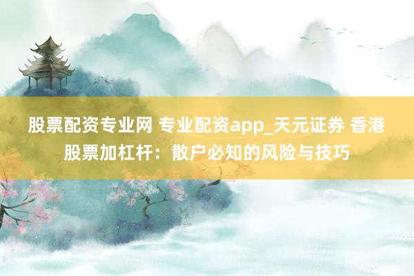 股票配资专业网 专业配资app_天元证券 香港股票加杠杆：散户必知的风险与技巧