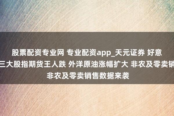 股票配资专业网 专业配资app_天元证券 好意思股盘前：三大股指期货王人跌 外洋原油涨幅扩大 非农及零卖销售数据来袭